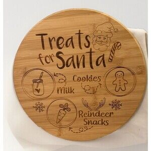 Totally Bamboo Treats for Santa Reindeer 14in Christmas Holiday Lazy Susan NEW